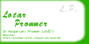 lotar prommer business card